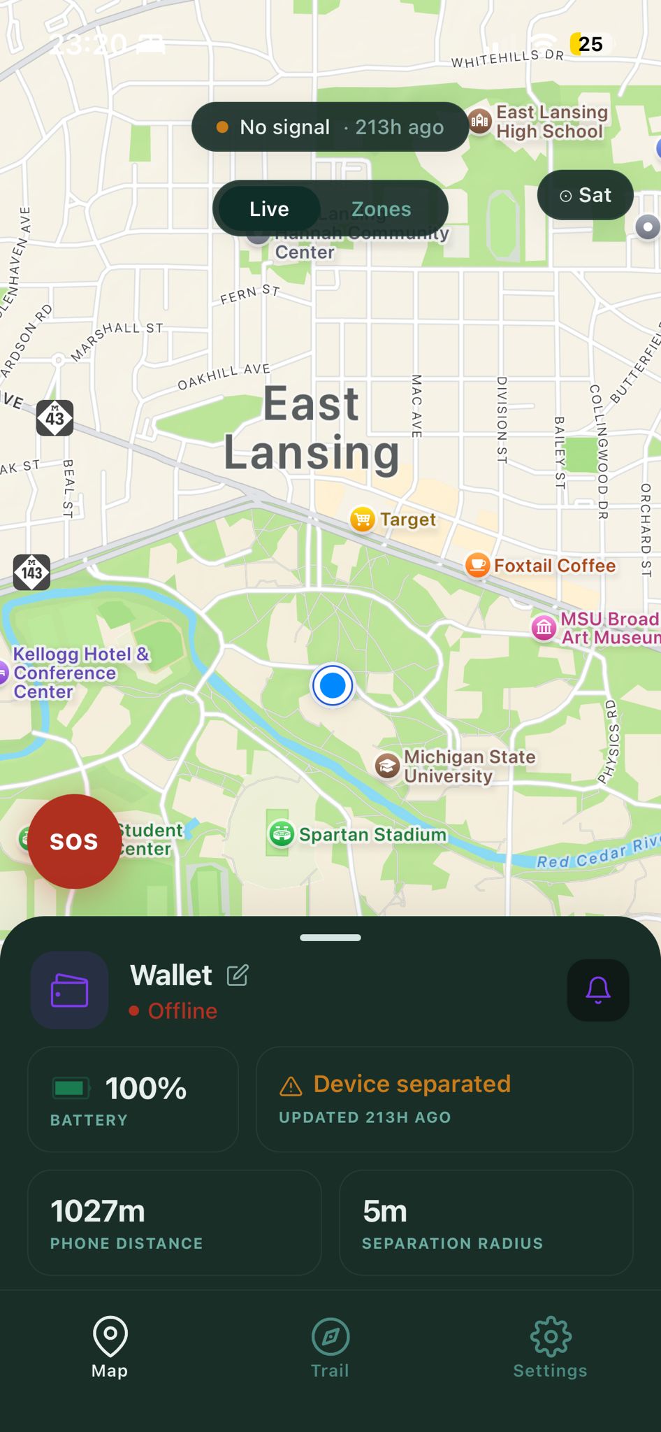 Ankhora app — live map tracking view